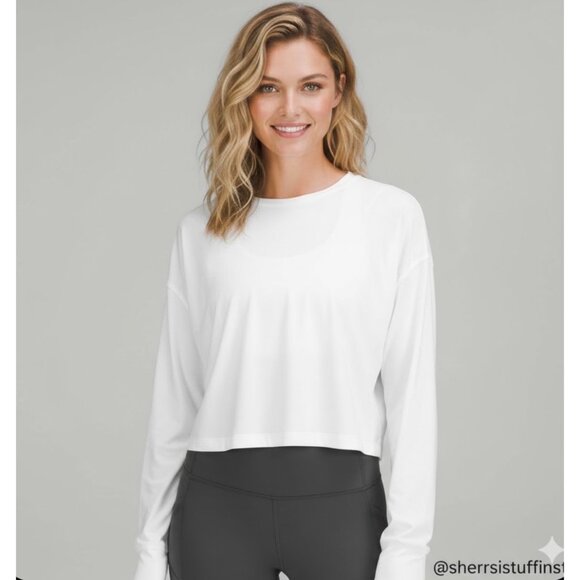 NWOT Lululemon Abrasion-Resistant Training Long Sleeve Athletic Shirt White 0 - Picture 2 of 9